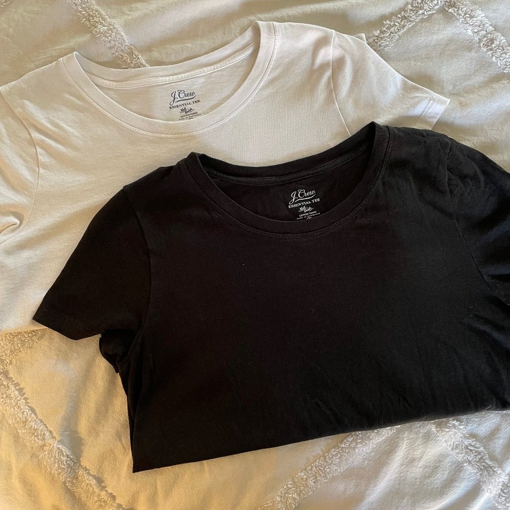 J.CREW Essential Crew-neck Tees in Black AND White!